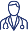 infographic icon of an outline of doctor